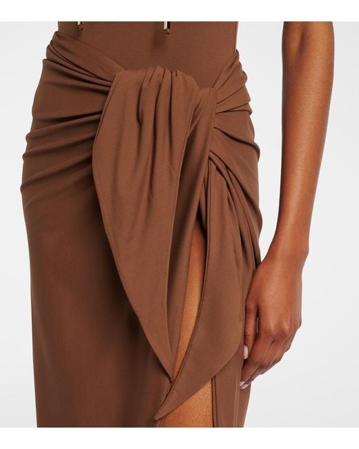 Taller Marmo Brown Swimsuit And Beach Cover-Up Set