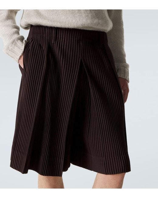 Homme Plissé Issey Miyake Black Tailored Pleats 2 Bermuda Shorts for men