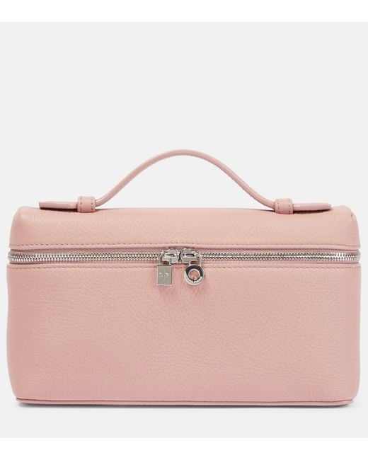 Loro Piana Pink Extra Pocket L19 Leather Crossbody Bag