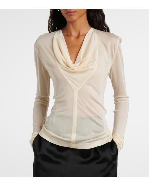 Totême White Draped Top