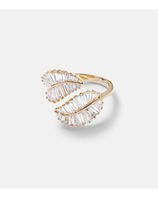 Anita Ko White Palm Leaf 18Kt Ring With Diamonds