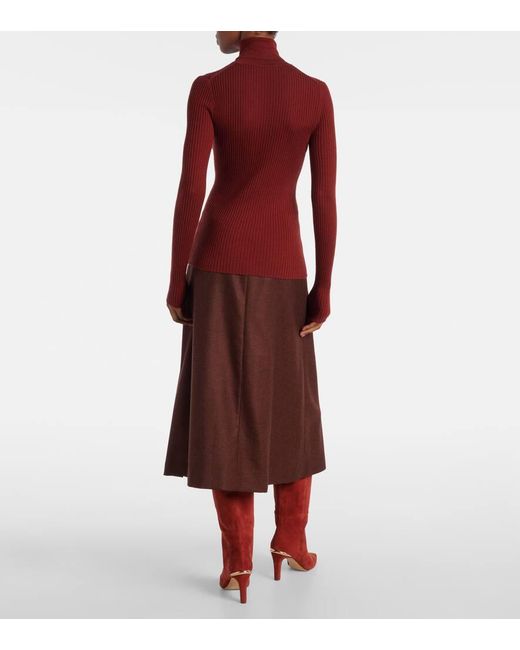 Gabriela Hearst Red Peppe Cashmere And Silk Turtleneck