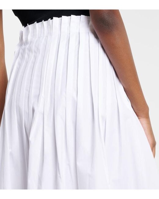 Rohe White Pleated Cotton Poplin Midi Skirt