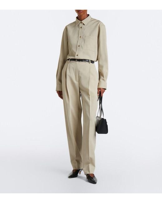 Rohe Natural Wool And Silk-Blend Straight Pants