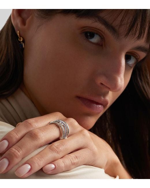 Spinelli Kilcollin White Ring Raneth Aus Sterlingsilber Mit Diamanten Und Saphiren