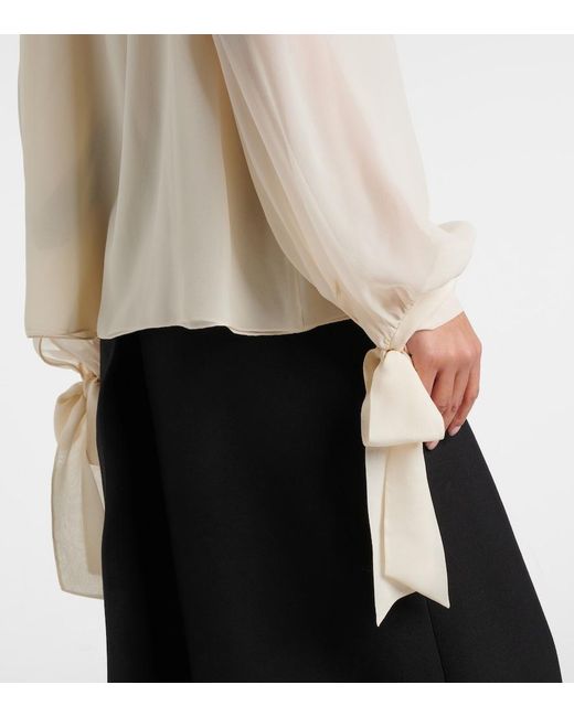 Chloé White Ruffled Silk Blouse