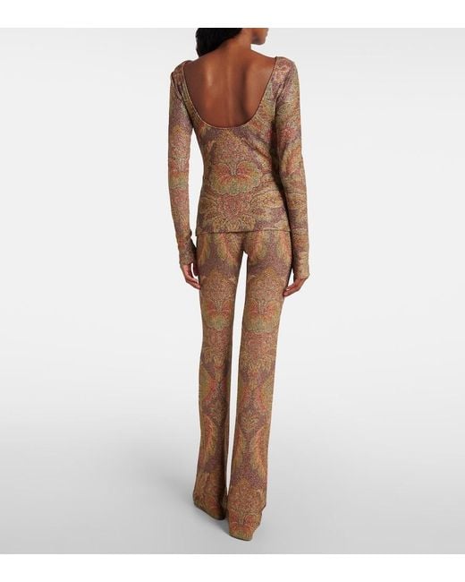 Etro Brown Printed Top