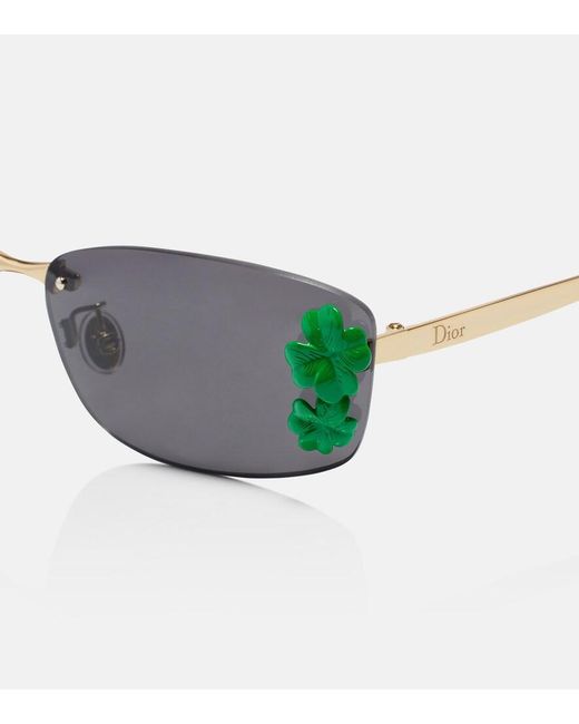 Dior Brown Dior Clover S1U Rectangular Sunglasses