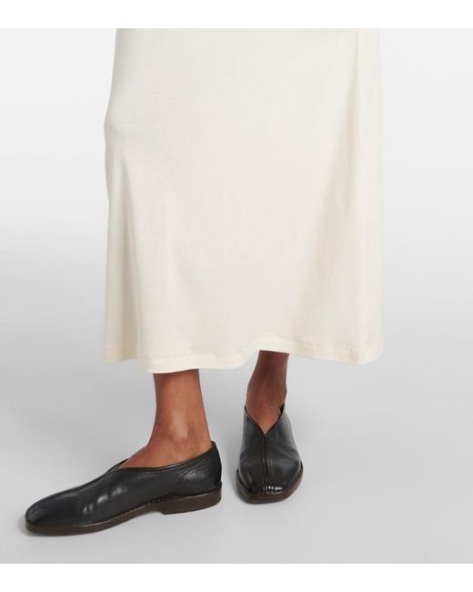 Lemaire Natural Belted Cotton Jersey Midi Dress