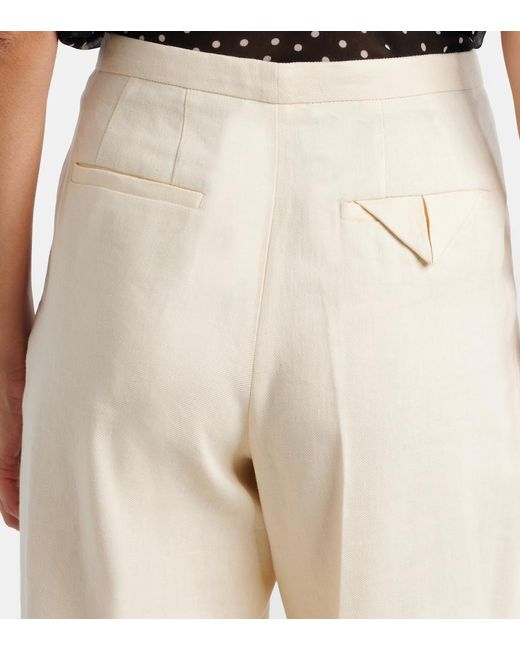 Dorothee Schumacher White Casual Sophistication Linen And Cotton Wide-Leg Pants