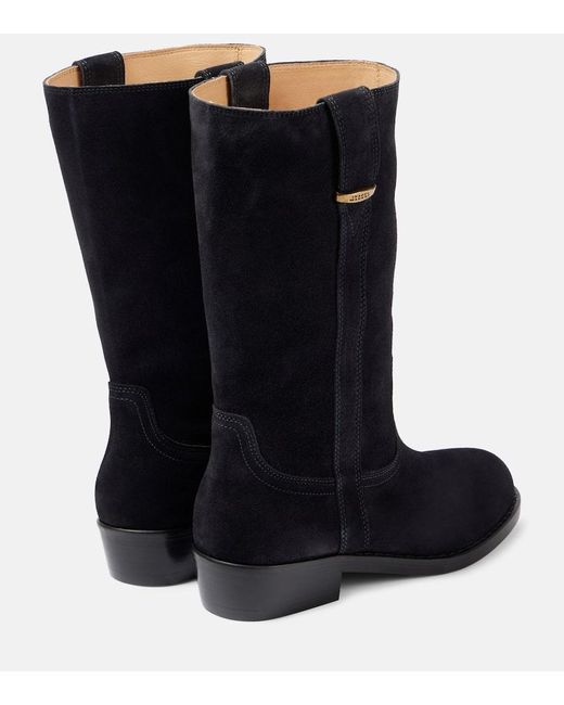 Isabel Marant Blue Heikee 35 Suede Ankle Boots
