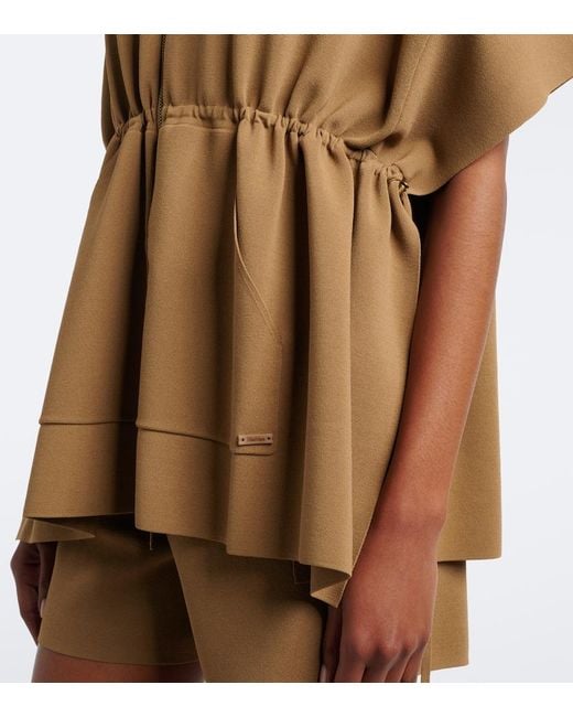Max Mara Brown Hooded Knitted Poncho