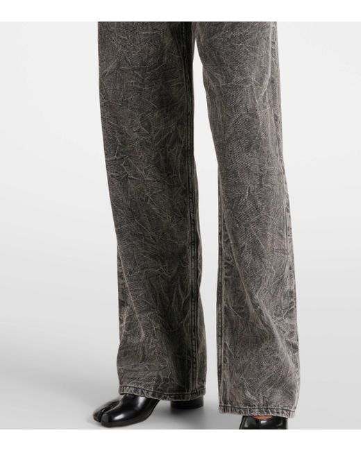 MM6 by Maison Martin Margiela Gray High-Rise Wide-Leg Jeans