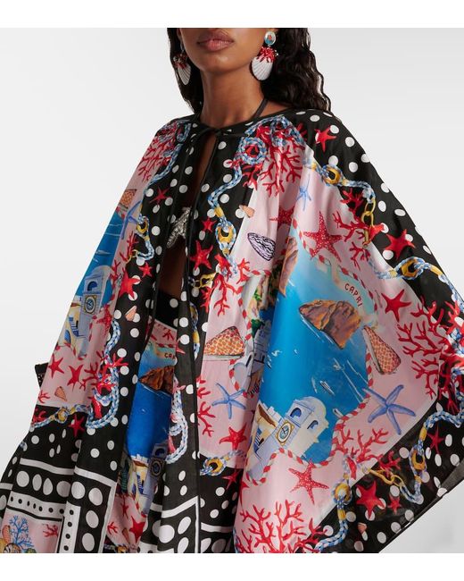 Caftan Capri de algodon estampado Dolce & Gabbana de color Multicolor