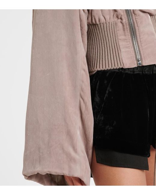 Rick Owens Pink Scarf Flight Chenille Bomber Jacket