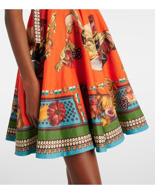 Vestido Corto Rocco De Lino Estampado ALÉMAIS de color Multicolor