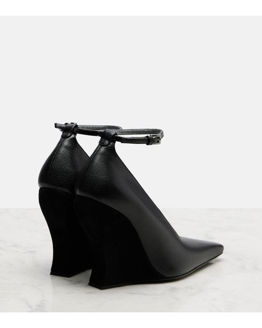 Alaïa Black 110 Leather Wedges