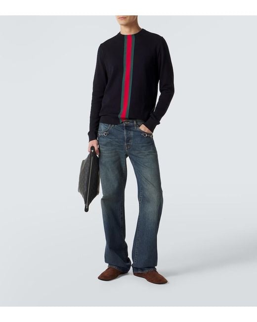 Pullover Web di Gucci in Blue da Uomo