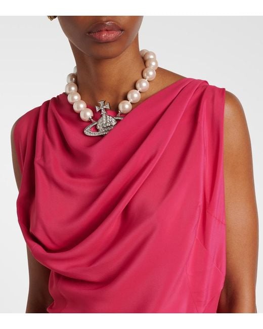 Vivienne Westwood Pink Fond Draped Midi Dress