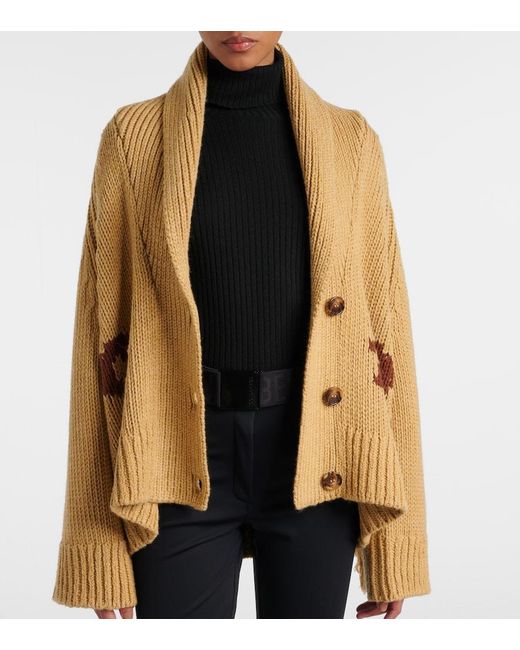 Goldbergh Natural Nora Intarsia Wool-Blend Cardigan