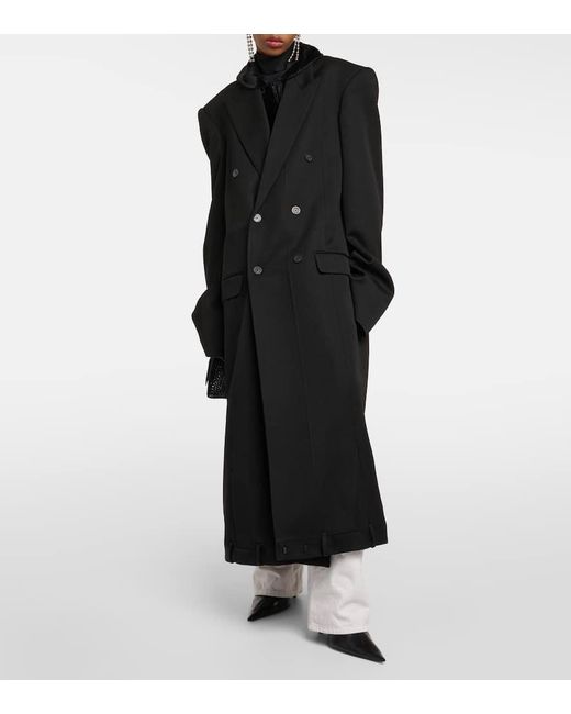 Cappotto doppiopetto in lana di Balenciaga in Black