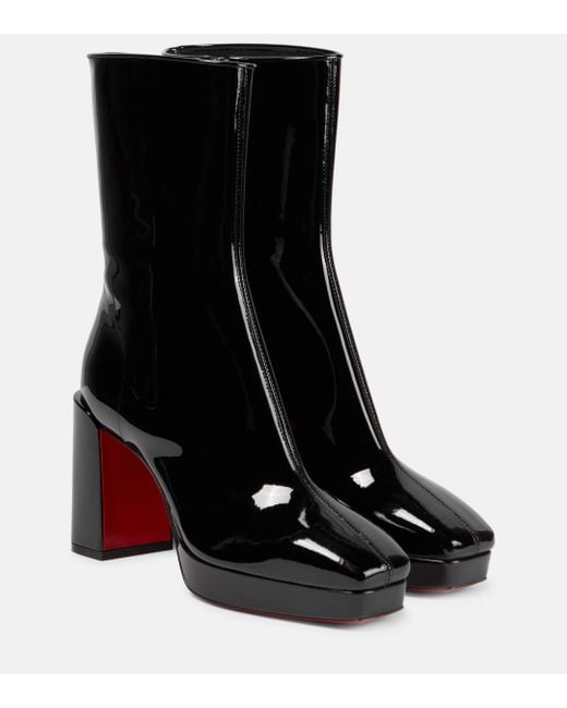 Christian Louboutin Black Alleo 90 Patent Leather Knee-high Boots