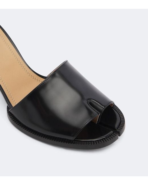 Maison Margiela Black Tabi Leather Mules