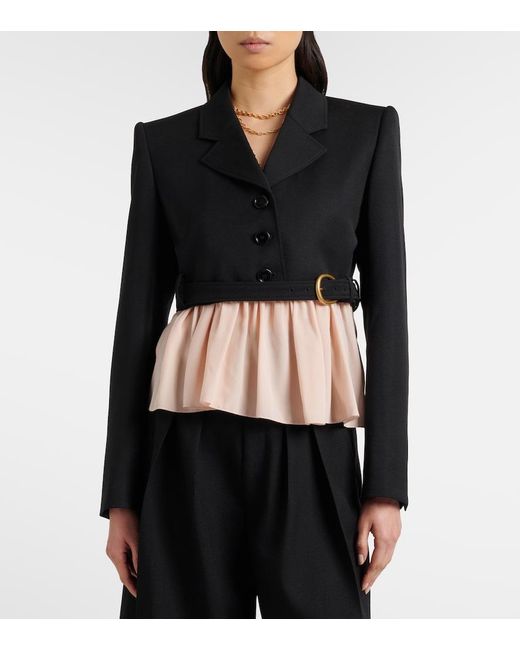 Chloé Black Cropped Virgin Wool Blazer
