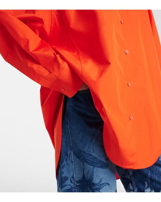 Loewe Red Paula's Ibiza Cotton Poplin Shirt