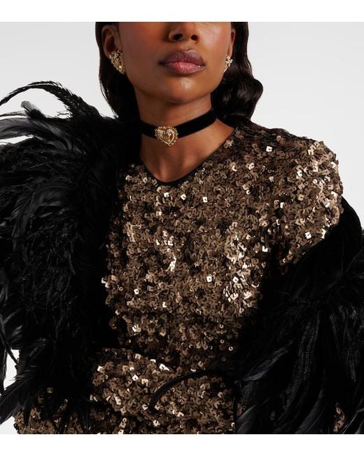 Dolce & Gabbana Black Devotion Embellished Velvet Choker