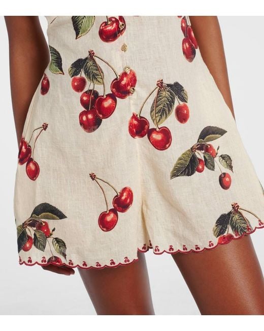 Camilla Natural Notes From The Road Printed Linen Romper