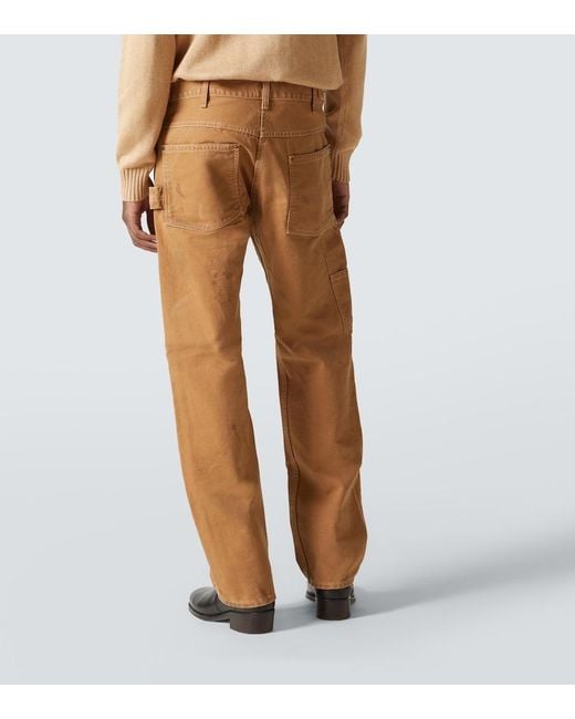 RRL Natural Hamilton Cotton Canvas Straight Pants for men