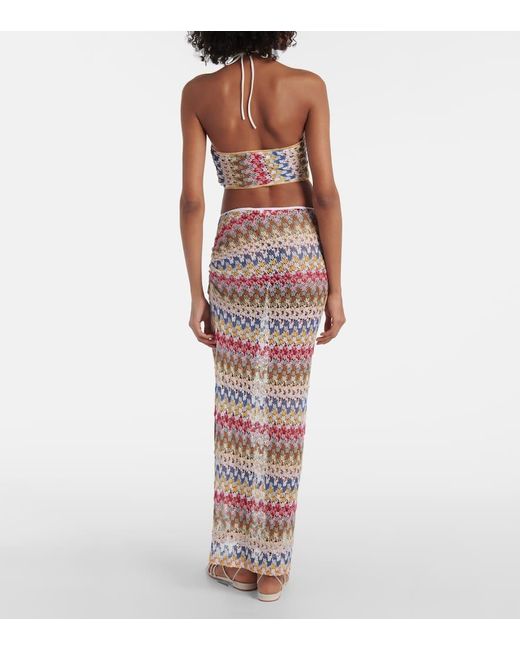 Falda Midi De Lame Missoni de color White