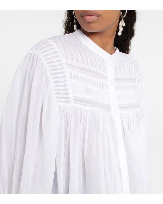 Isabel Marant White Plalia Organic Cotton Voile Blouse