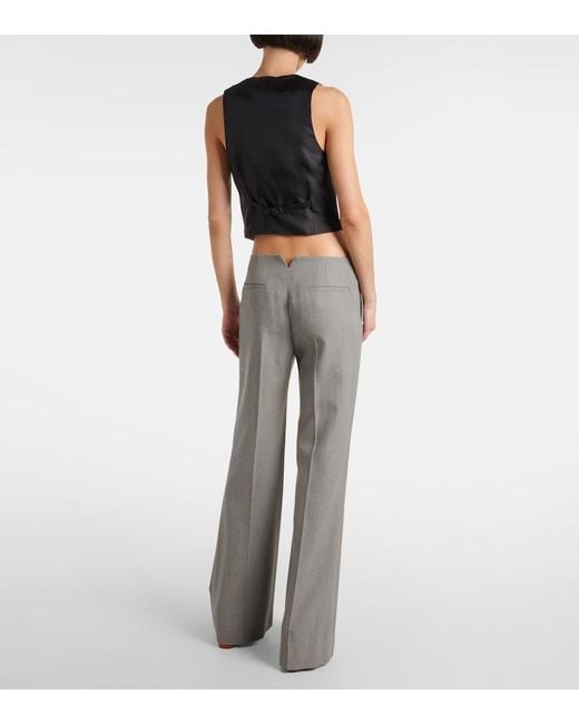 Chloé Gray Wool Flared Pants