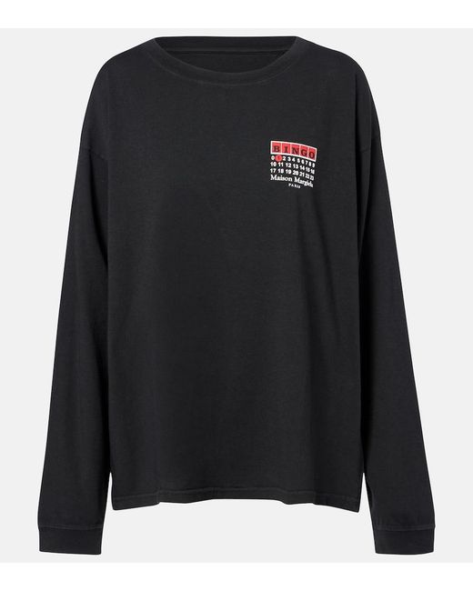 Maison Margiela Black T-Shirt Bingo Aus Baumwoll-Jersey