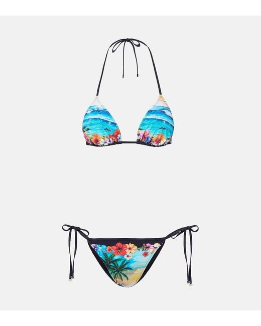 Dolce & Gabbana Blue Floral Bikini