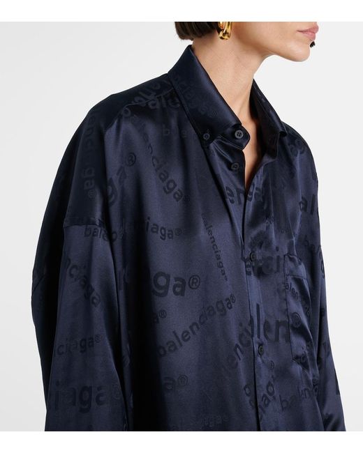 Balenciaga Blue Cocoon Silk Shirt