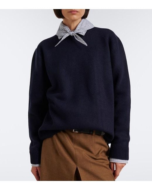 Prada Blue Virgin Wool Sweater