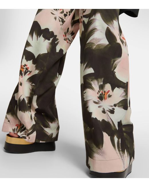 Dries Van Noten Multicolor Pila Floral High-rise Wide-leg Pants