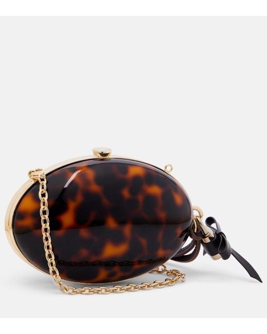 Self-Portrait Brown Oval Small Clutch