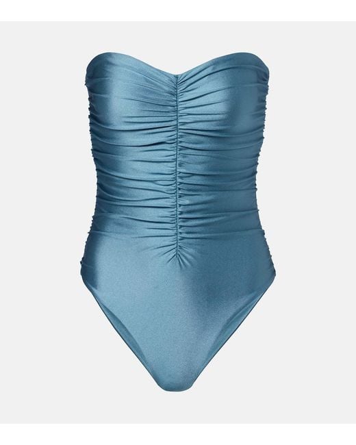 JADE Swim Blue Yara Ruched Swimsuit