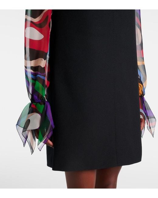 Emilio Pucci Blue Marmo Silk Cady Shift Dress