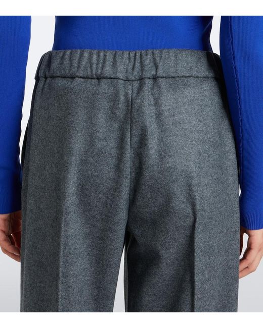 Jil Sander Gray Wool Wide-Leg Pants