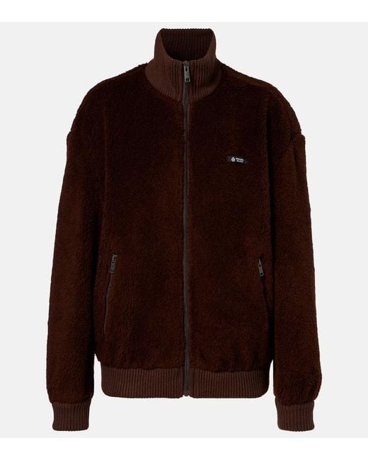 Prada Brown Wool-Blend Fleece Jacket