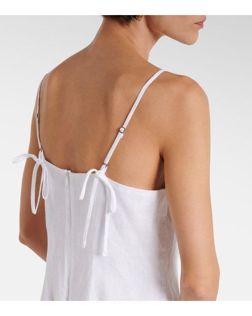 Velvet White Pilar Linen Minidress