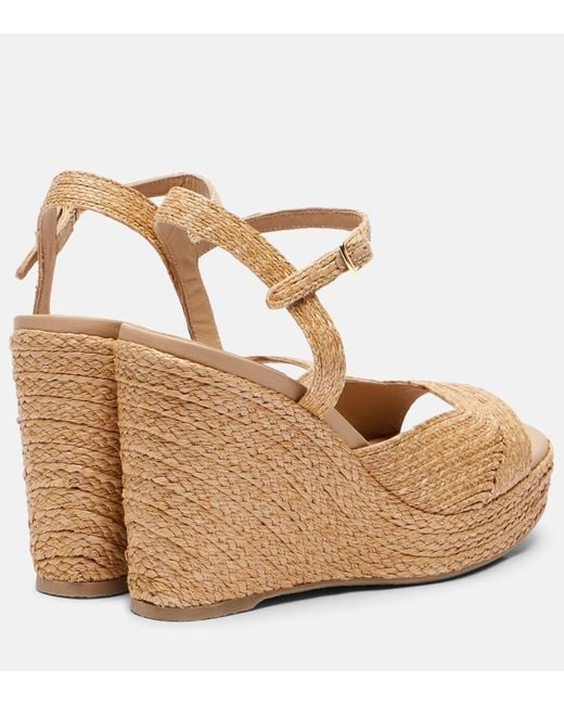 Souliers Martinez Natural Wedge-Sandalen Summer Aus Raffiabast
