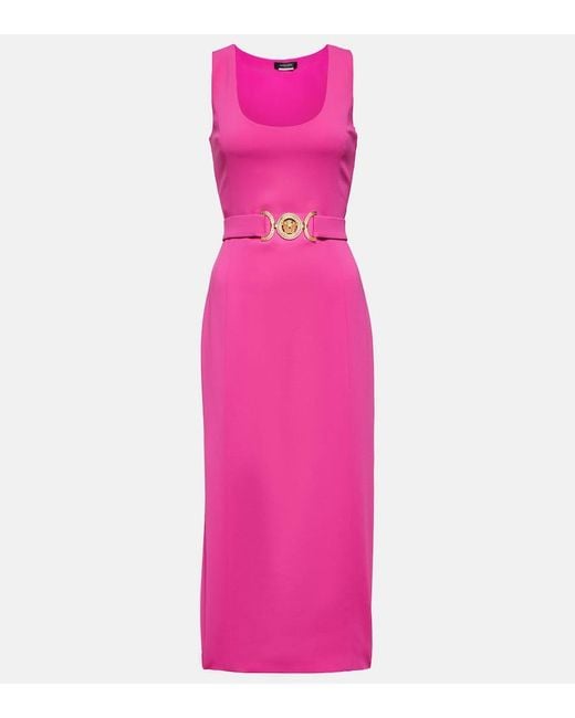 Versace Pink Medusa '95 Belted Midi Dress