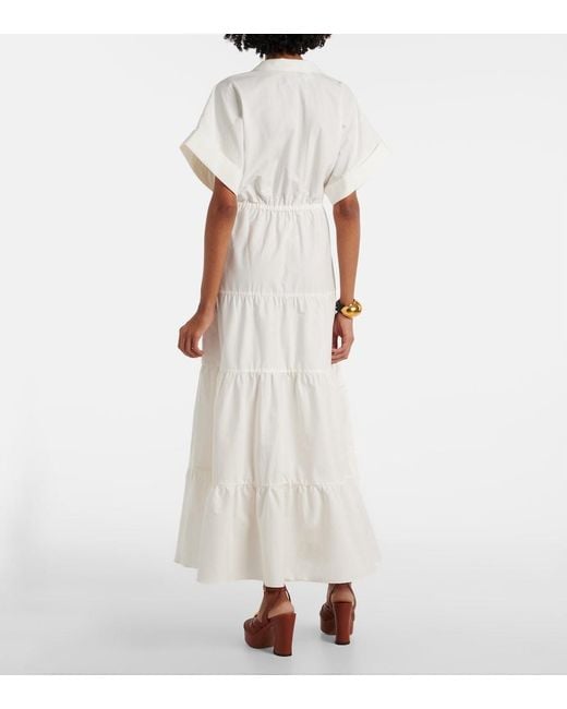 Adriana Degreas White Cotton Maxi Dress