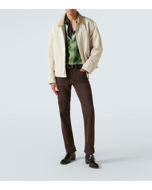 Tom Ford Green Checked Cotton Shirt for men